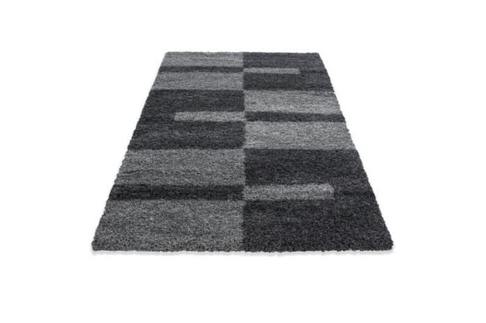 Black Grey Box Shaggy Carpet - Image 3