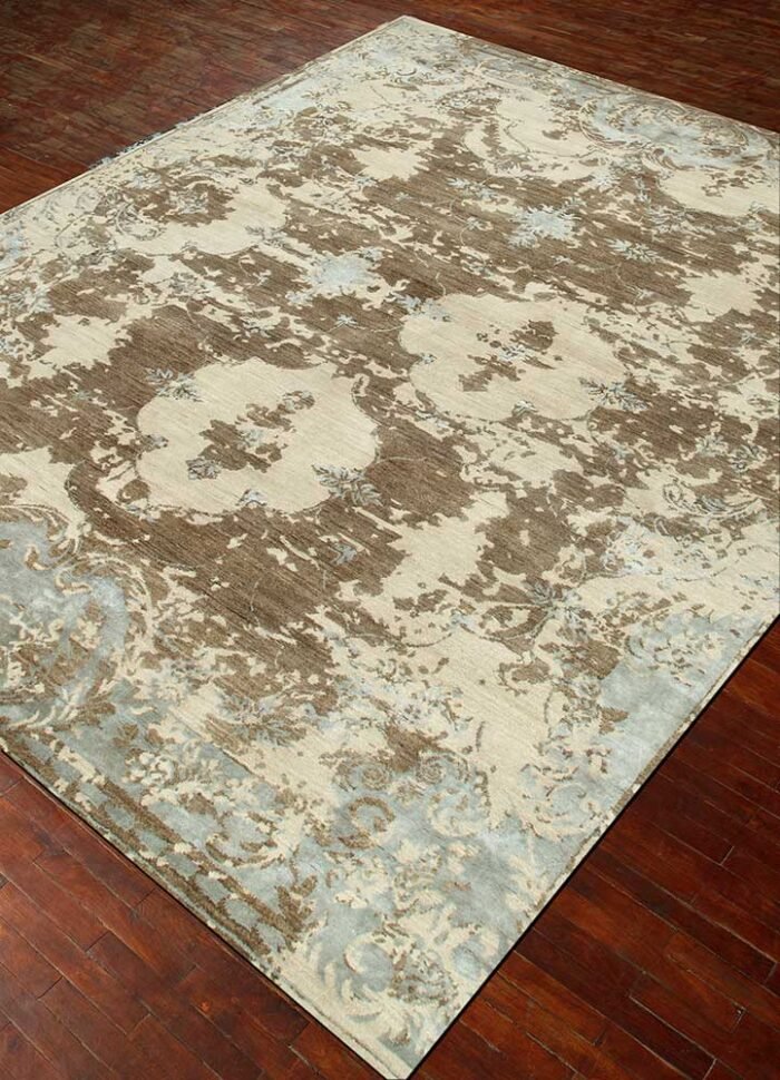 Dark Taupe/Dark Ivory Hand Knotted Rugs - Image 5
