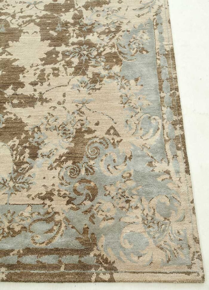 Dark Taupe/Dark Ivory Hand Knotted Rugs - Image 4