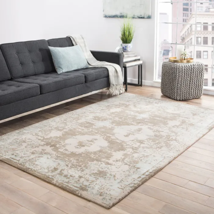 Dark Taupe/Dark Ivory Hand Knotted Rugs - Image 3