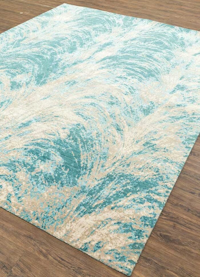 Caribbean Sea/Ivory Hand Knotted Rugs - Image 2