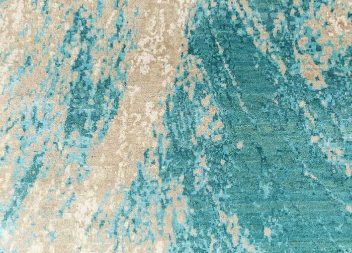 Caribbean Sea/Ivory Hand Knotted Rugs - Image 3